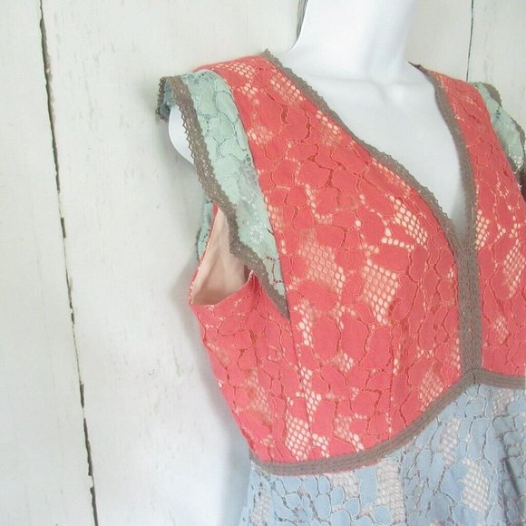 Sundance Top M Medium Lace Flutter Short Sleeve Boho Peasant - Picture 4 of 6